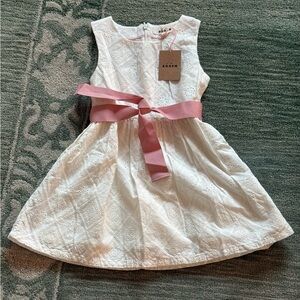 Mini Boden eyelet dress with ribbon (NWT)